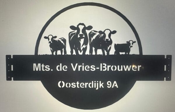 Bedrijfsbord Staal / op muur of aan palen, ook maatwerk